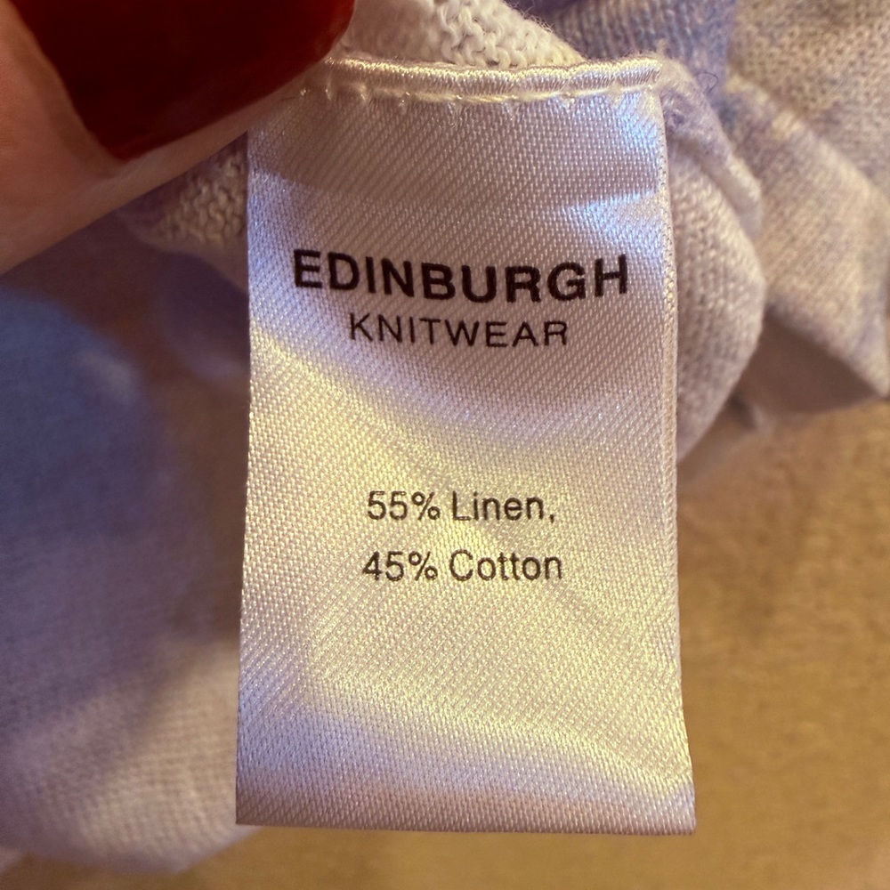 Edinburgh Knitwear Women’s Lagenlook Linen Cotton Lilac Sweater sz M - Picture 5 of 8